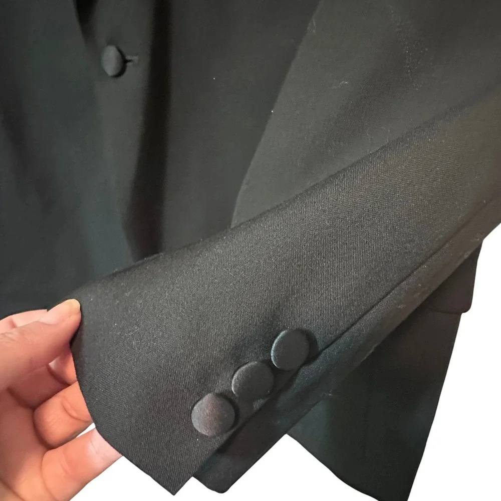 Jos. A. Bank Mens 46L 38 x 33 Black Tuxedo Suit Peak Lapel  Formal 2pc Set